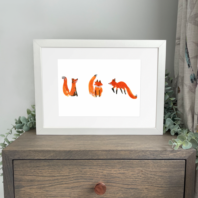 Forest Friends Clever Foxes A4 Print