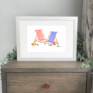 Deckchairs A4 Print