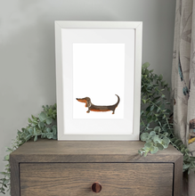 Load image into Gallery viewer, Happy Dachshund A4 Print (Landscape)
