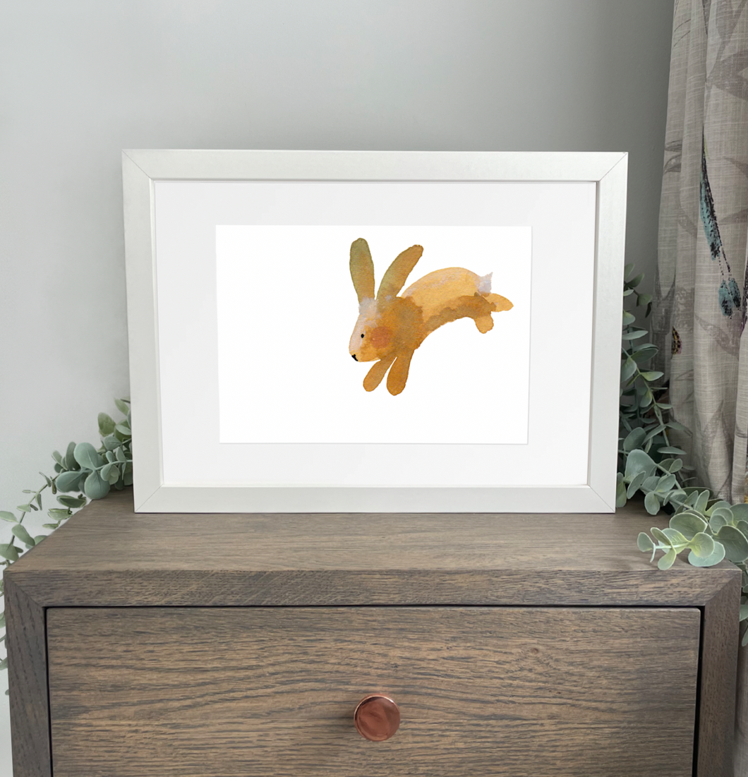 Forest Friends Leaping Bunny A4 Print