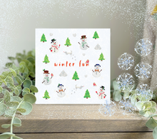 Load image into Gallery viewer, 8 Card Pack - Winter Fun Snowmen